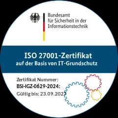 ISO 27001 Zertifikat auf Basis von IT-Grundschutz